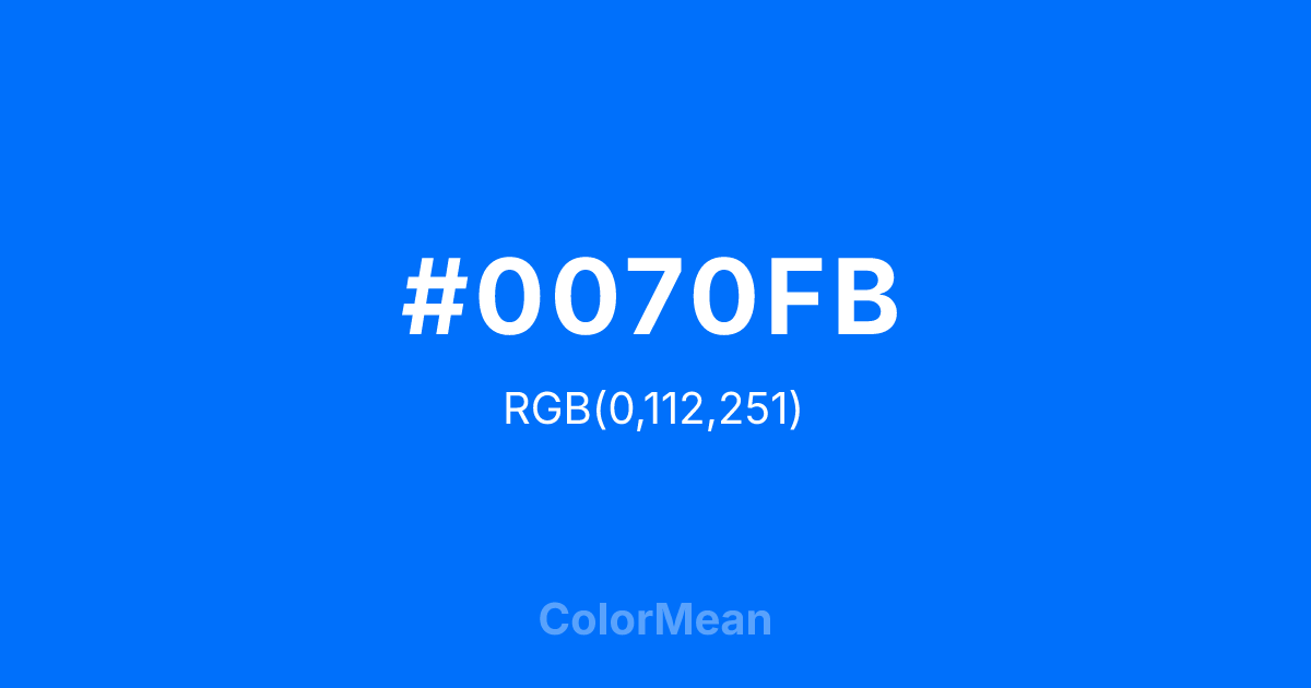 #0070FB color swatch