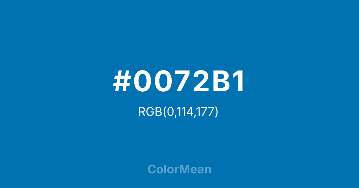 #0072B1 color swatch