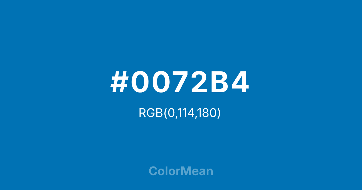 #0072B4 color swatch