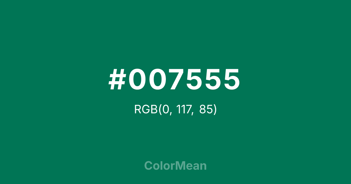 #007555 color swatch