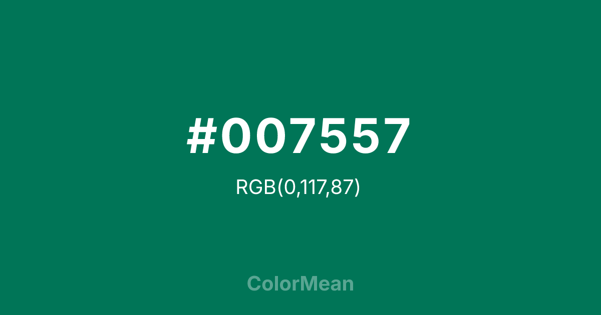 #007557 color swatch
