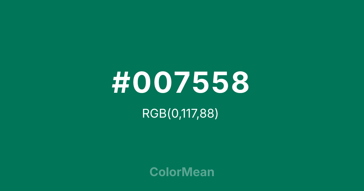 #007558 color swatch
