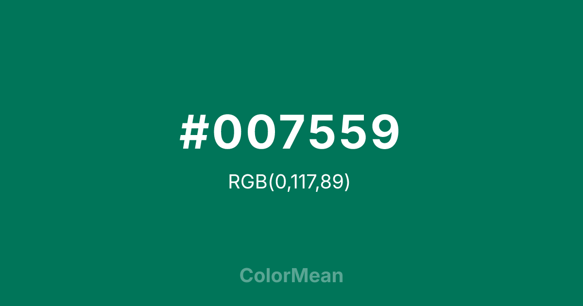 #007559 color swatch