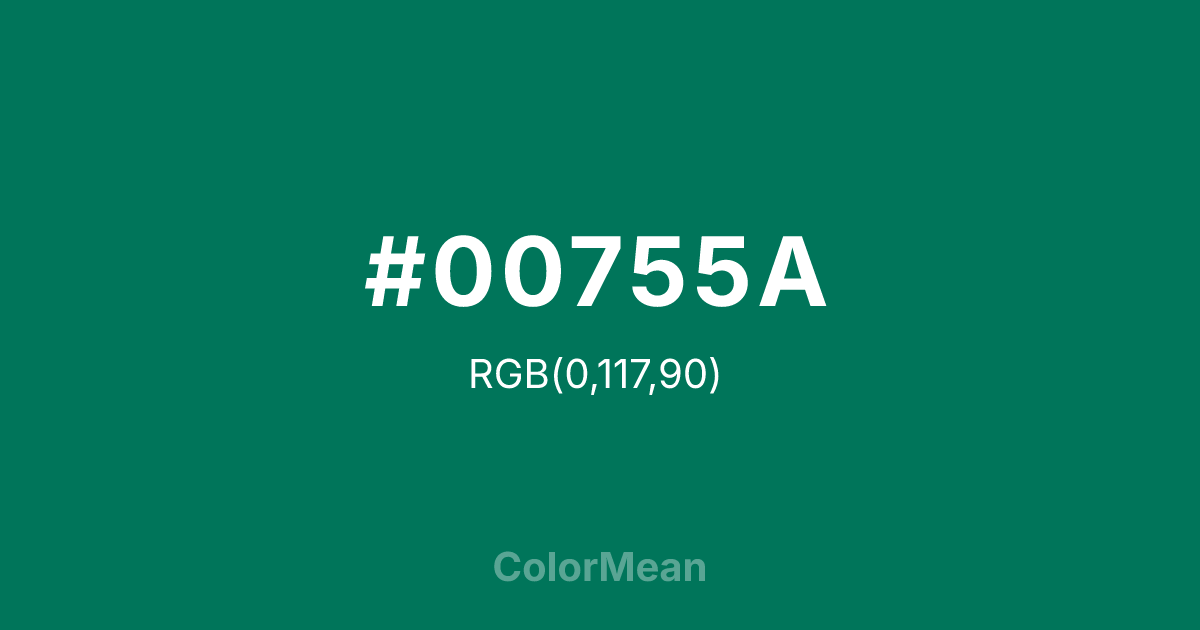 #00755A color swatch