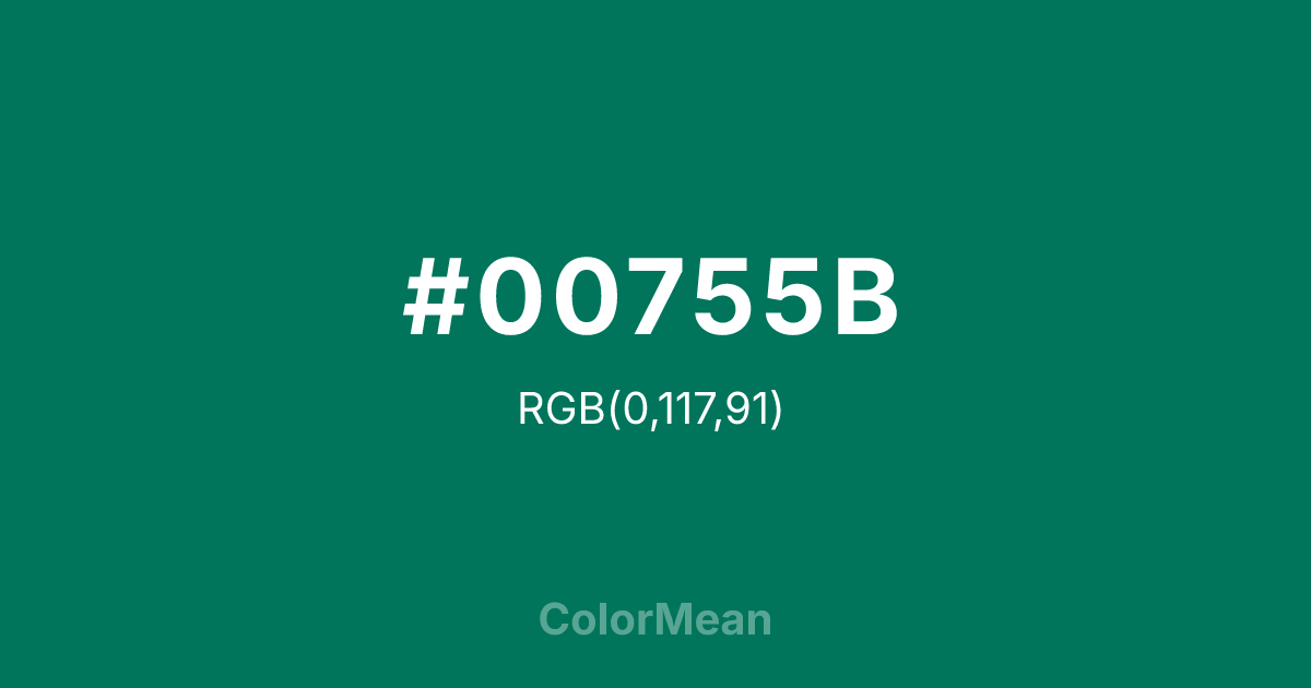 #00755B color swatch