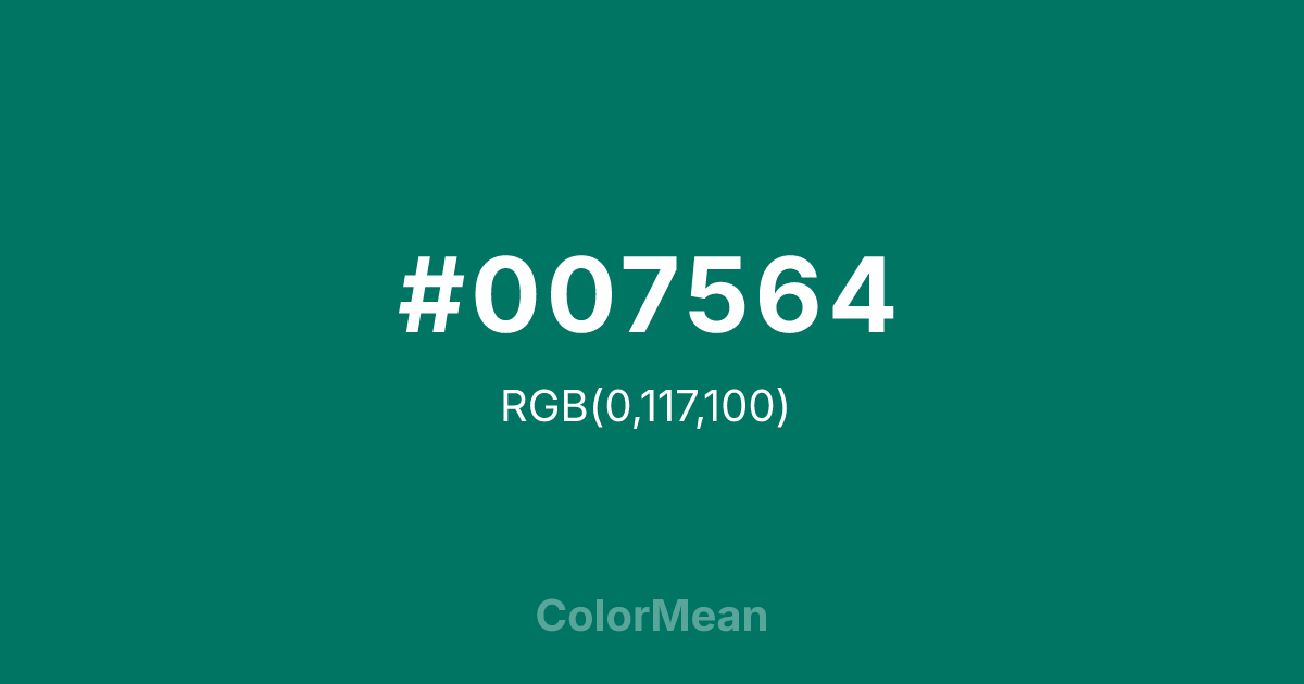 #007564 color swatch