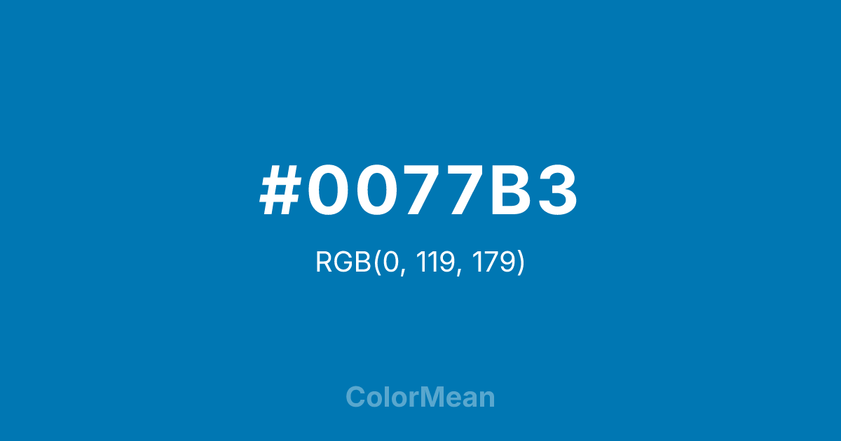 #0077B3 color swatch
