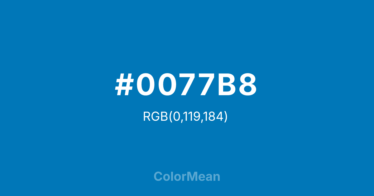 #0077B8 color swatch