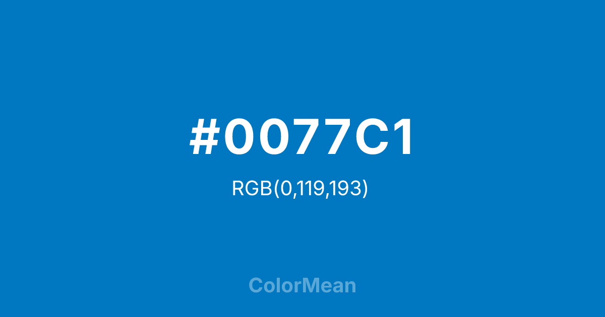 #0077C1 color swatch