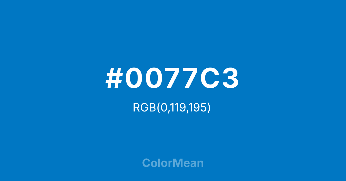 #0077C3 color swatch