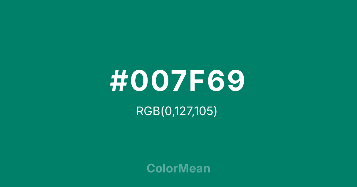 #007F69 color swatch