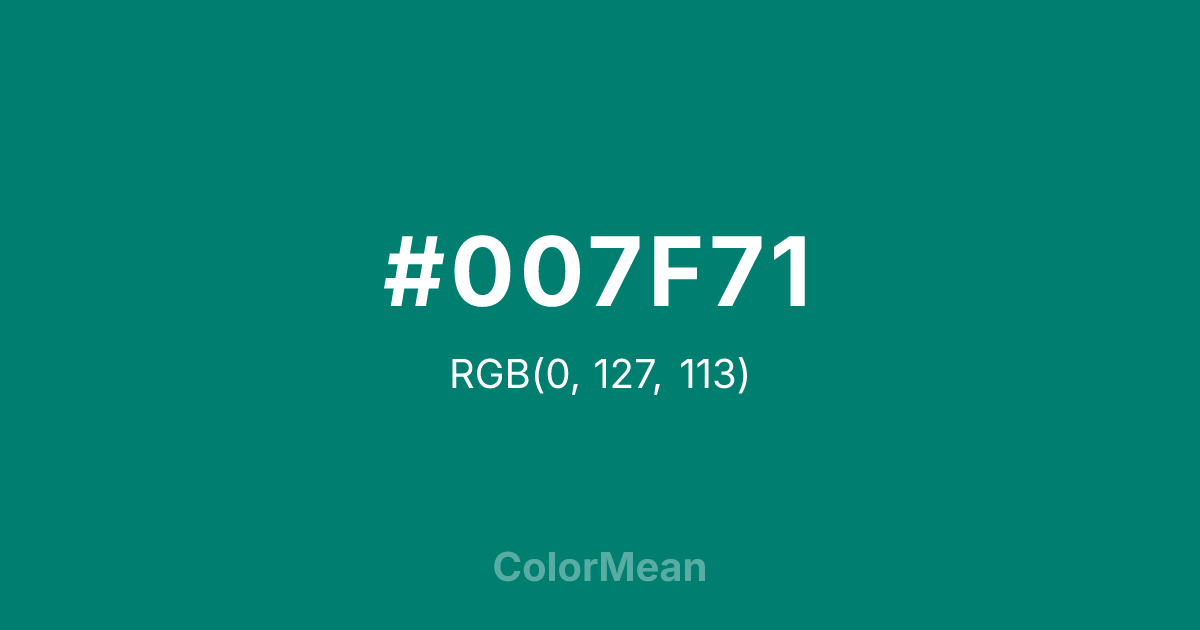#007F71 color swatch