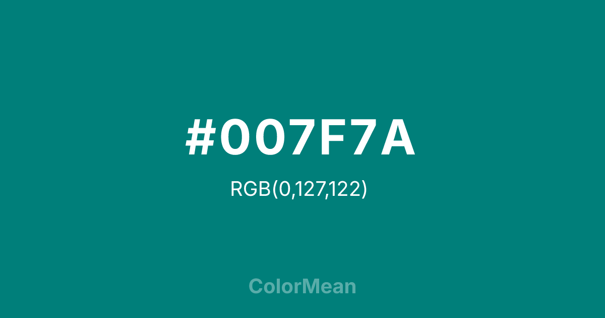 #007F7A color swatch