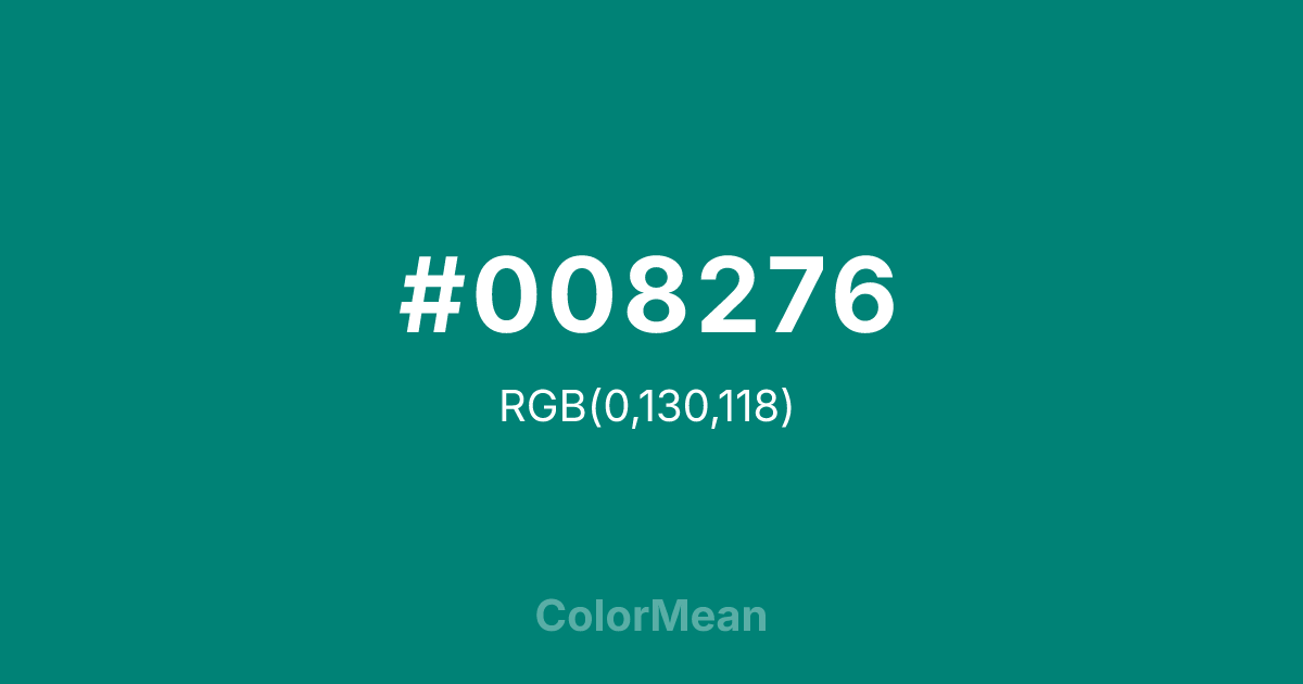 #008276 color swatch