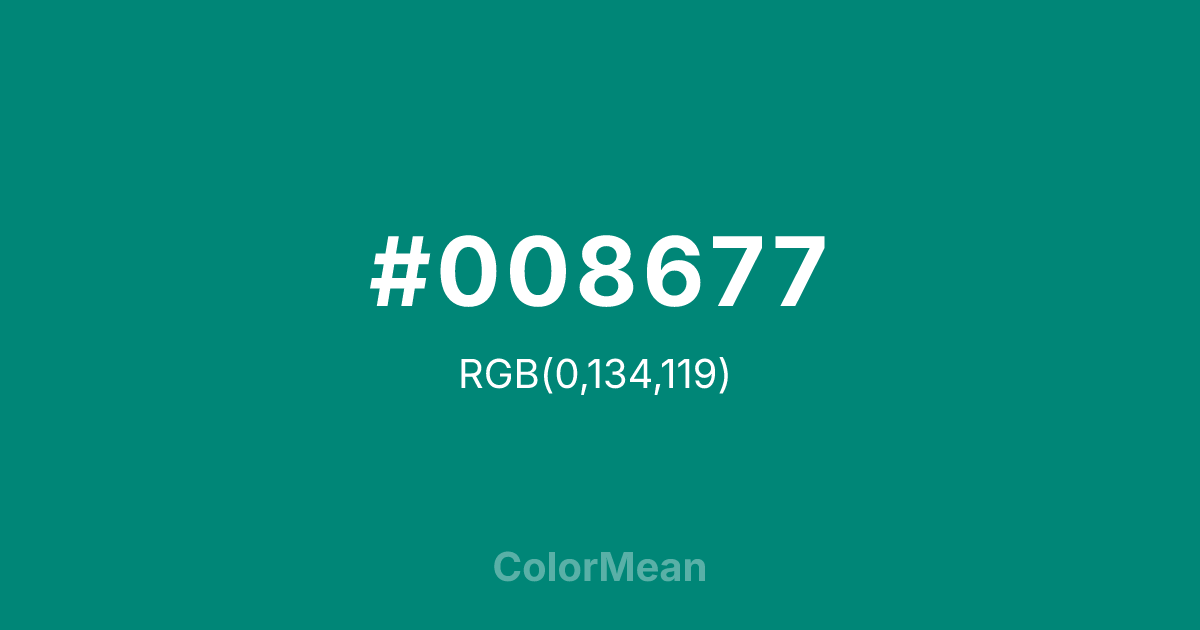 #008677 color swatch