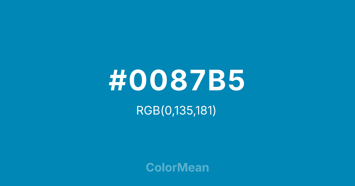 #0087B5 color swatch