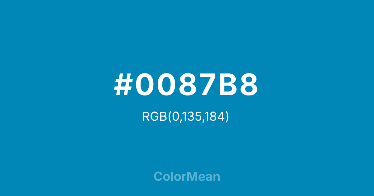 #0087B8 color swatch