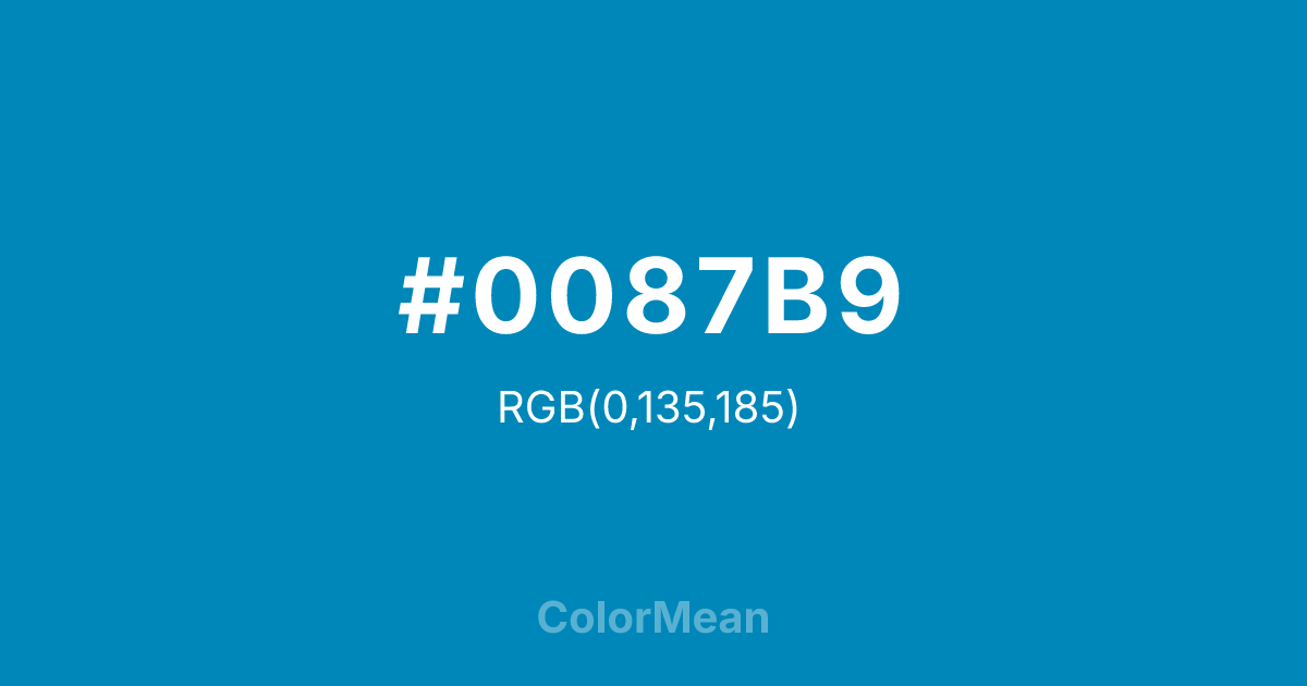 #0087B9 color swatch