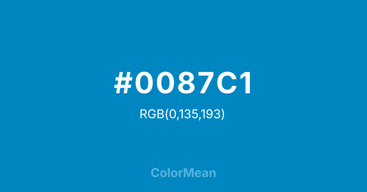 #0087C1 color swatch