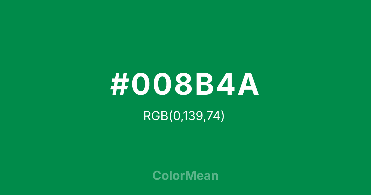 #008B4A color swatch