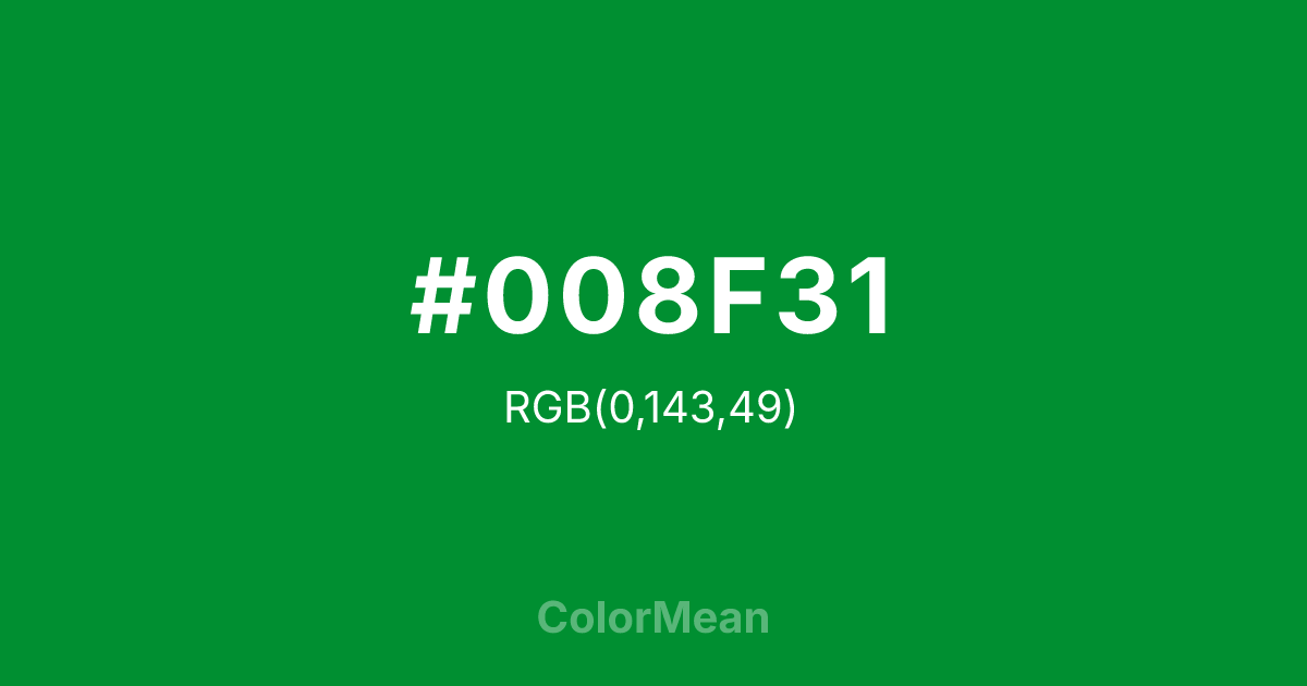 #008F31 color swatch