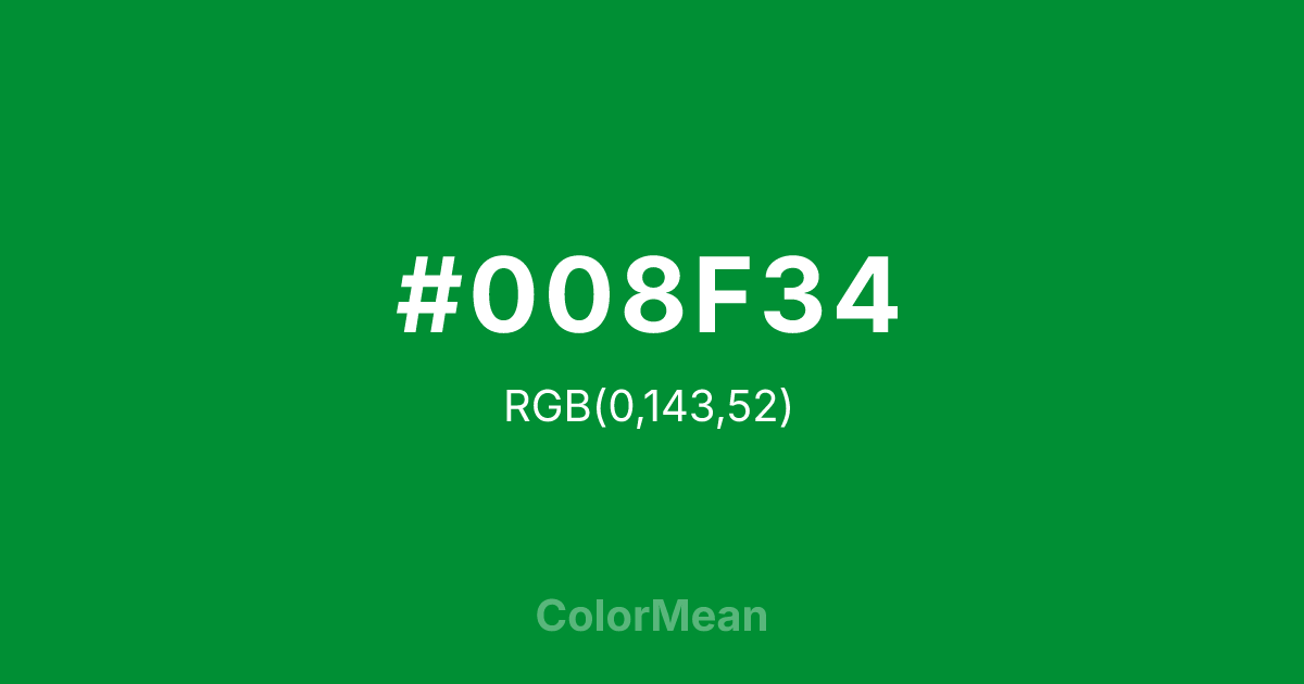 #008F34 color swatch