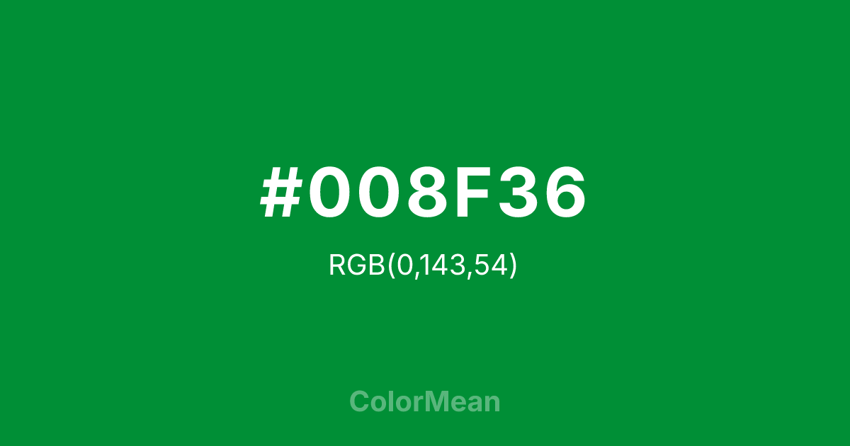#008F36 color swatch