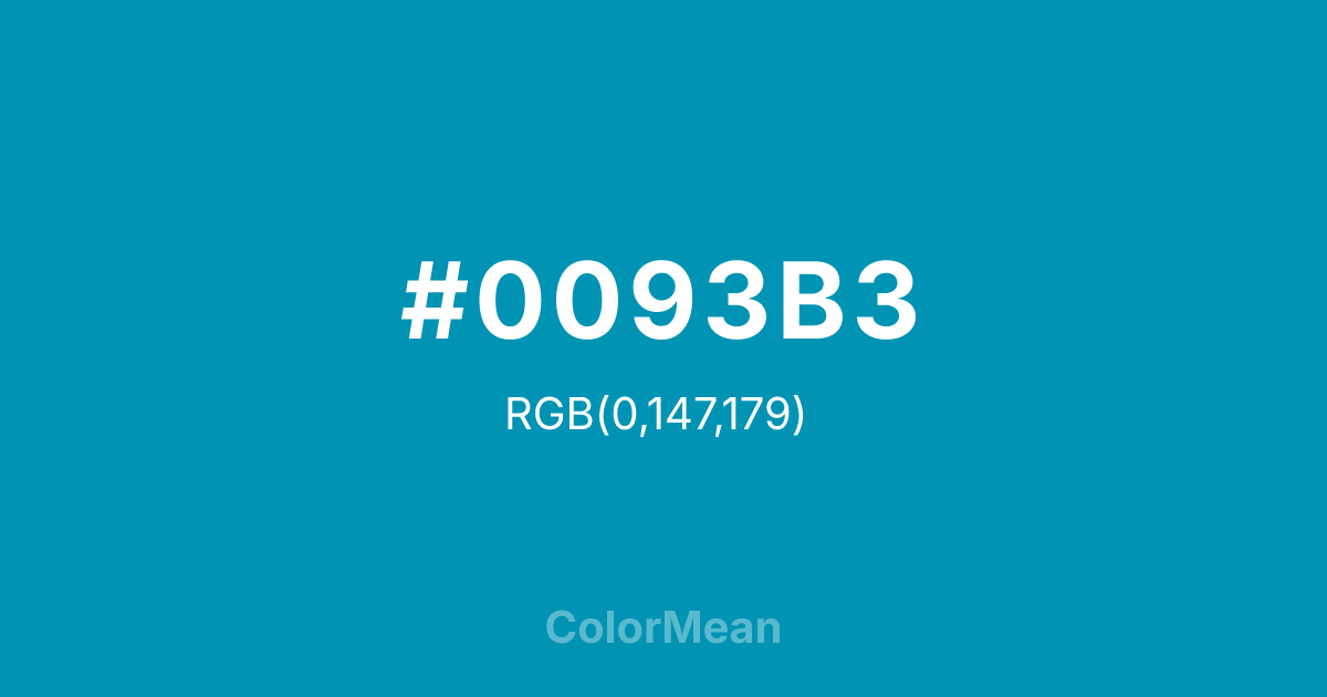 #0093B3 color swatch