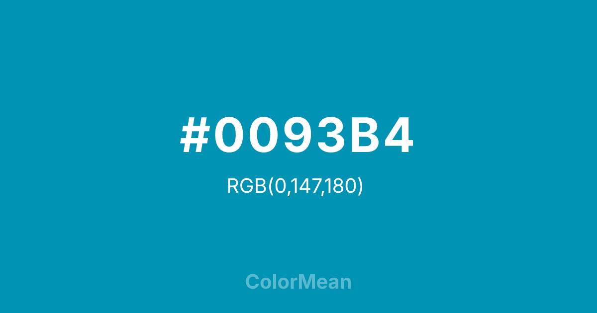 #0093B4 color swatch