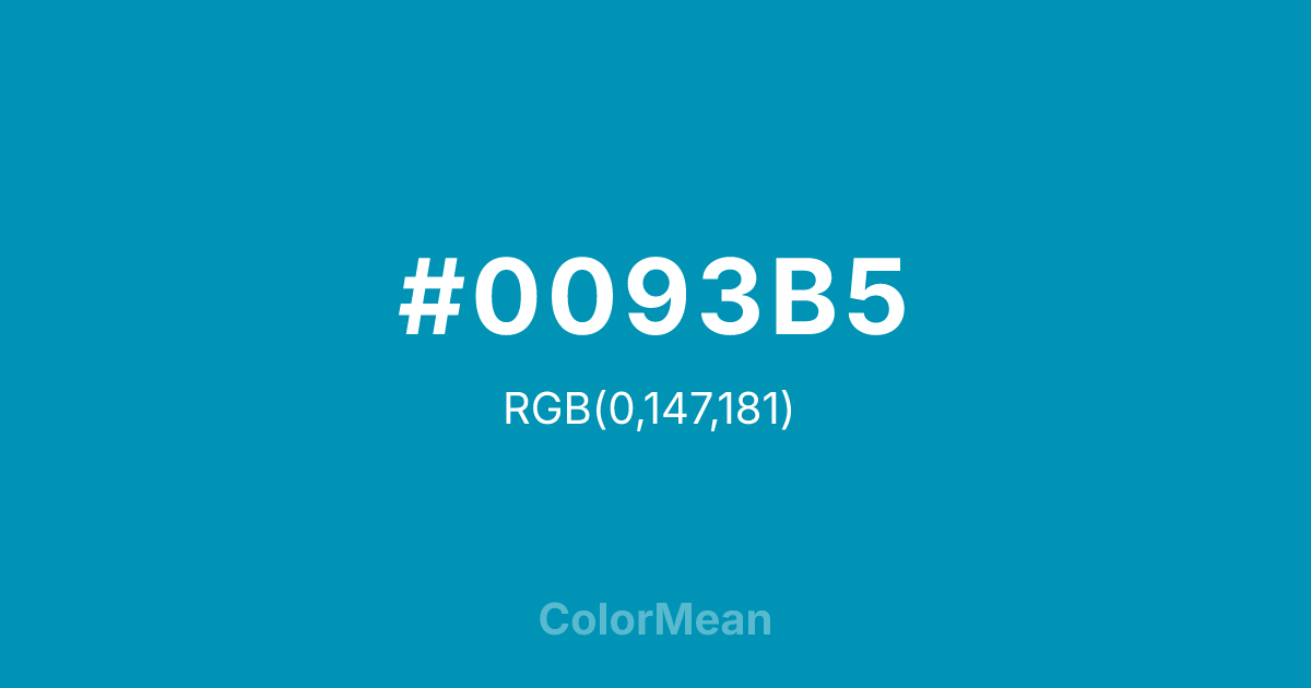 #0093B5 color swatch