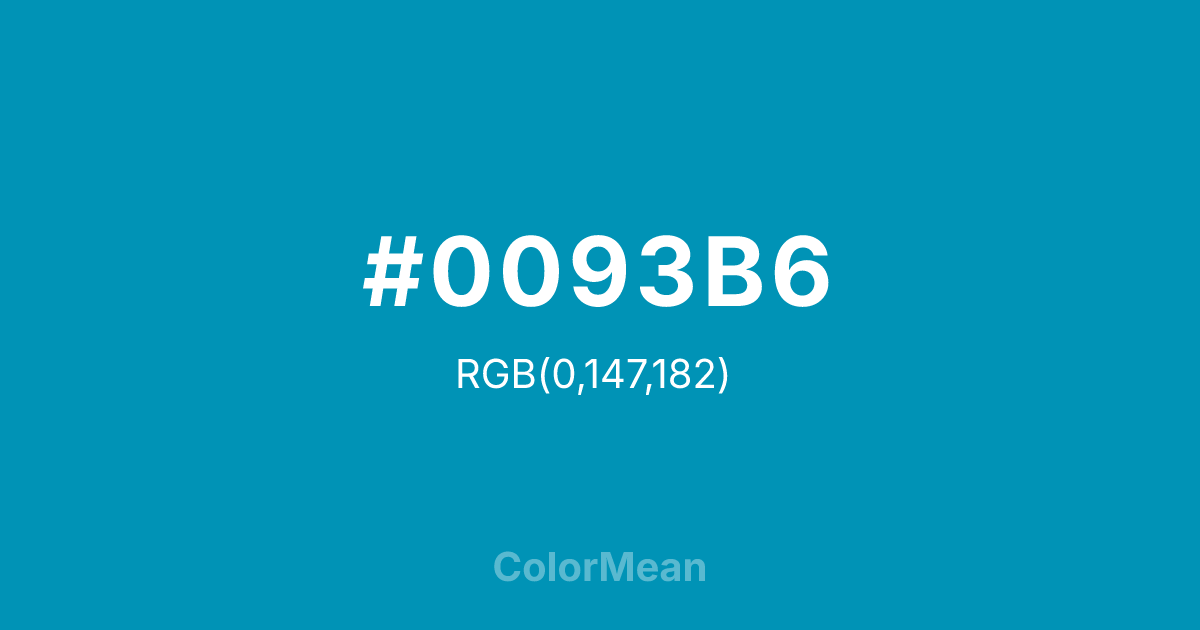 #0093B6 color swatch