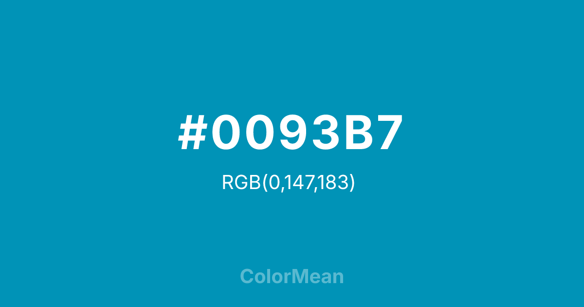 #0093B7 color swatch