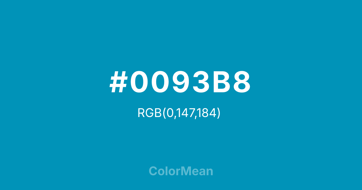 #0093B8 color swatch