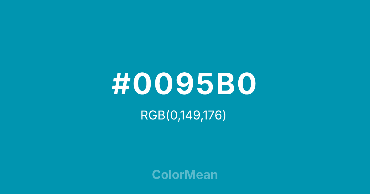 #0095B0 color swatch
