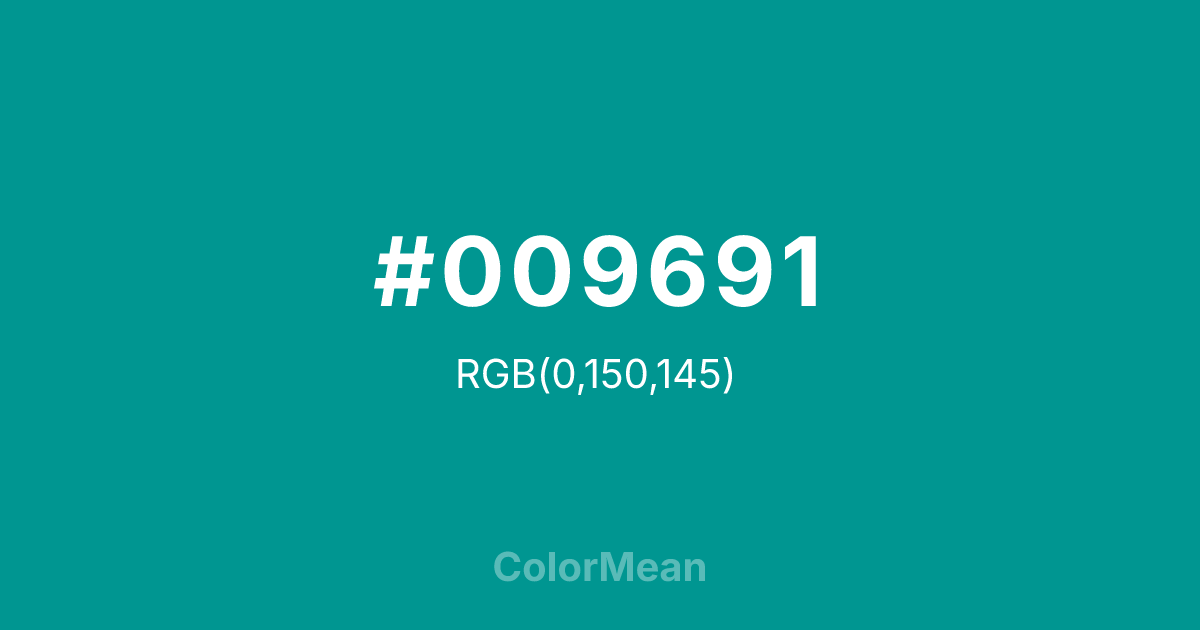 #009691 color swatch
