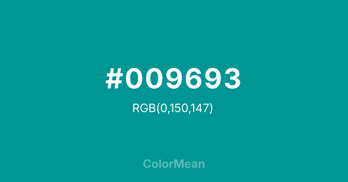 #009693 color swatch