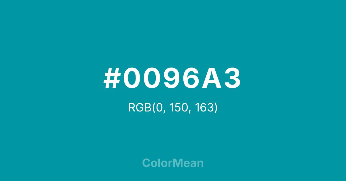 #0096A3 color swatch