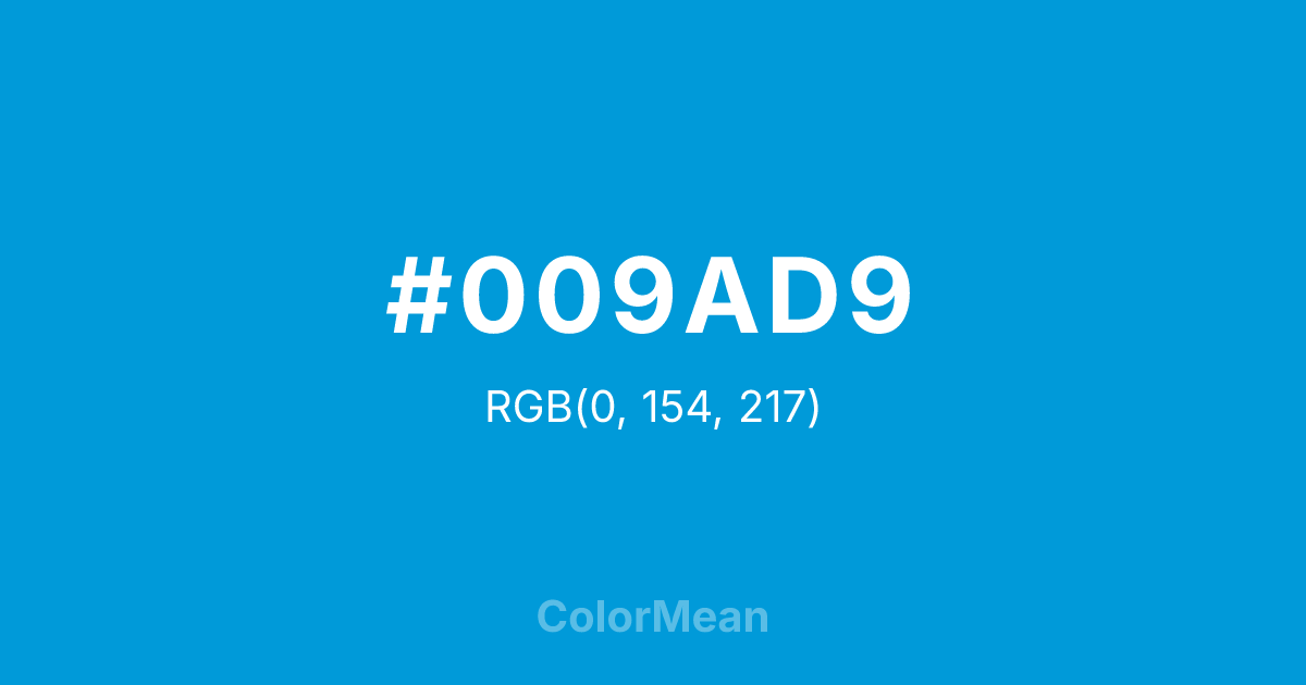 #009AD9 color swatch