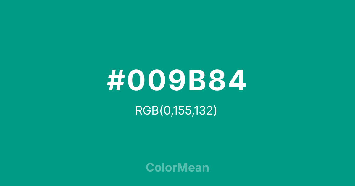 #009B84 color swatch