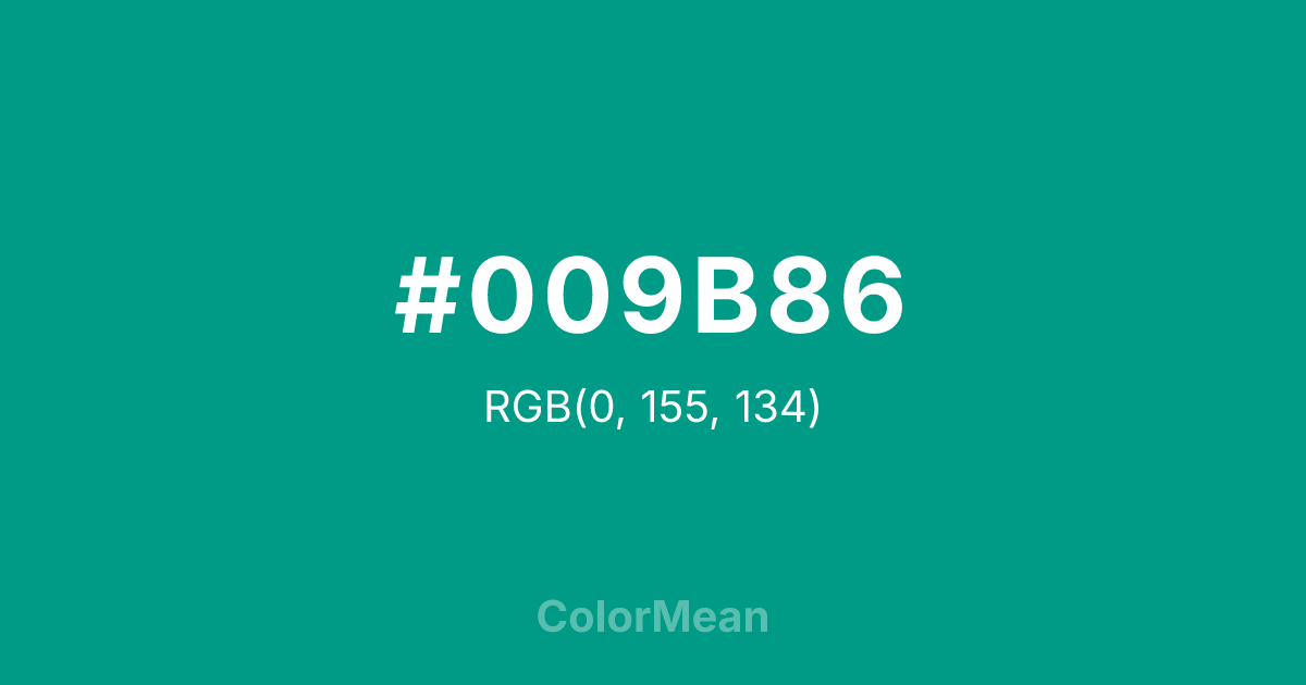 #009B86 color swatch