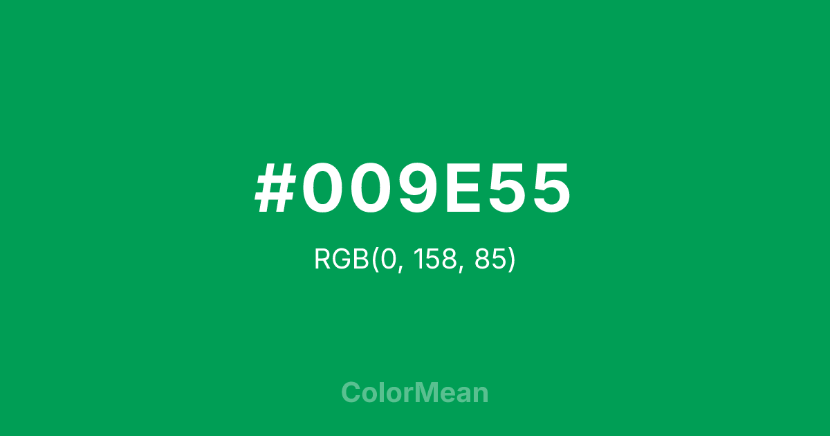 #009E55 color swatch