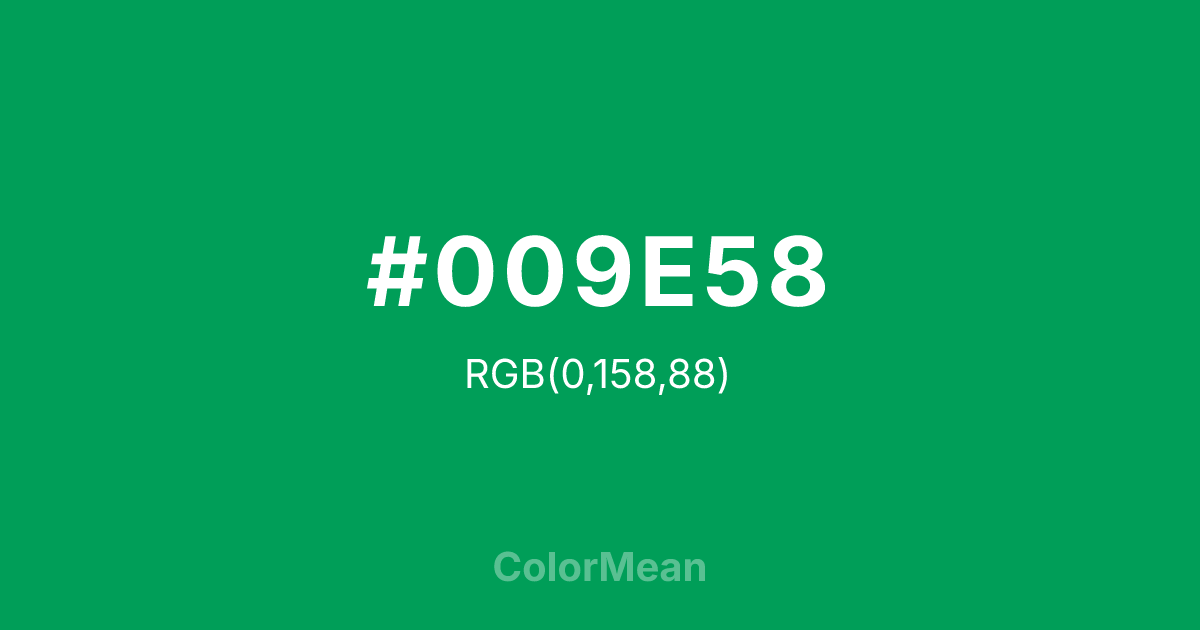 #009E58 color swatch