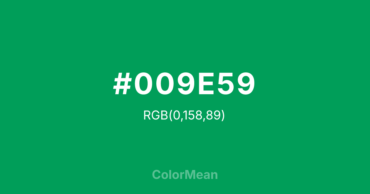 #009E59 color swatch