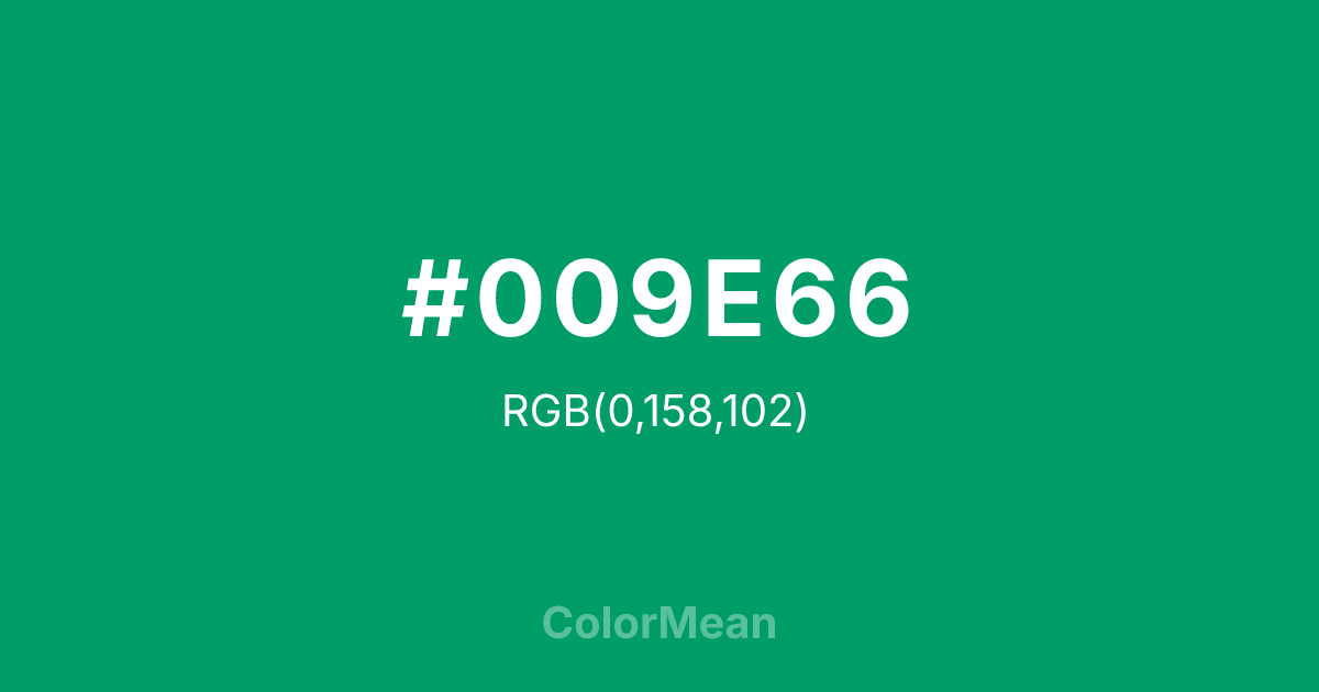 #009E66 color swatch