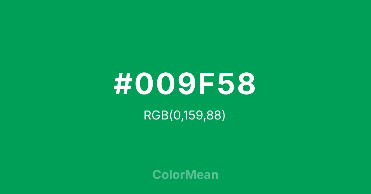 #009F58 color swatch