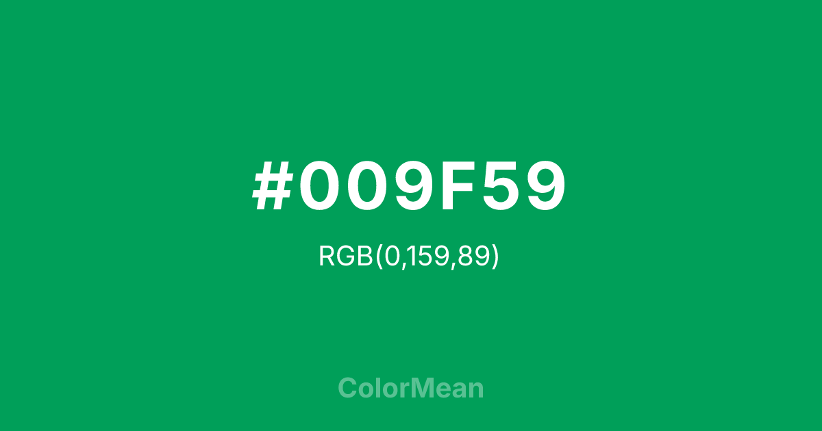 #009F59 color swatch