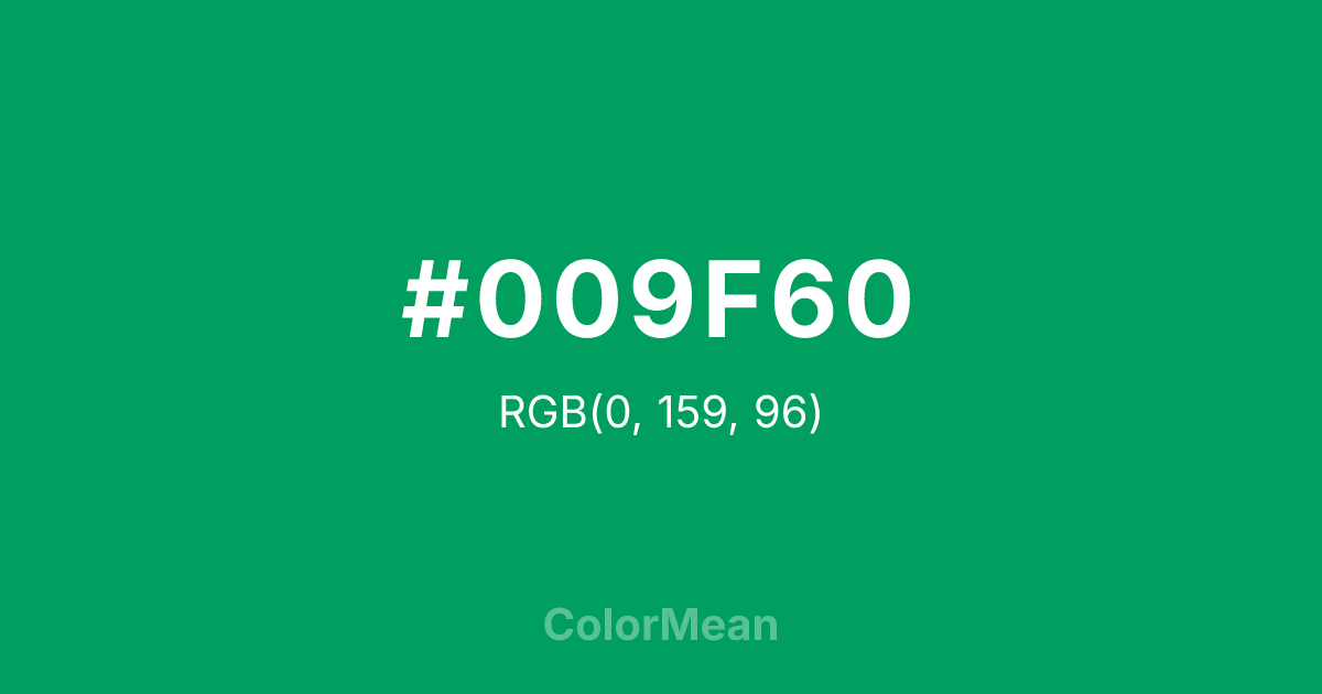 #009F60 color swatch