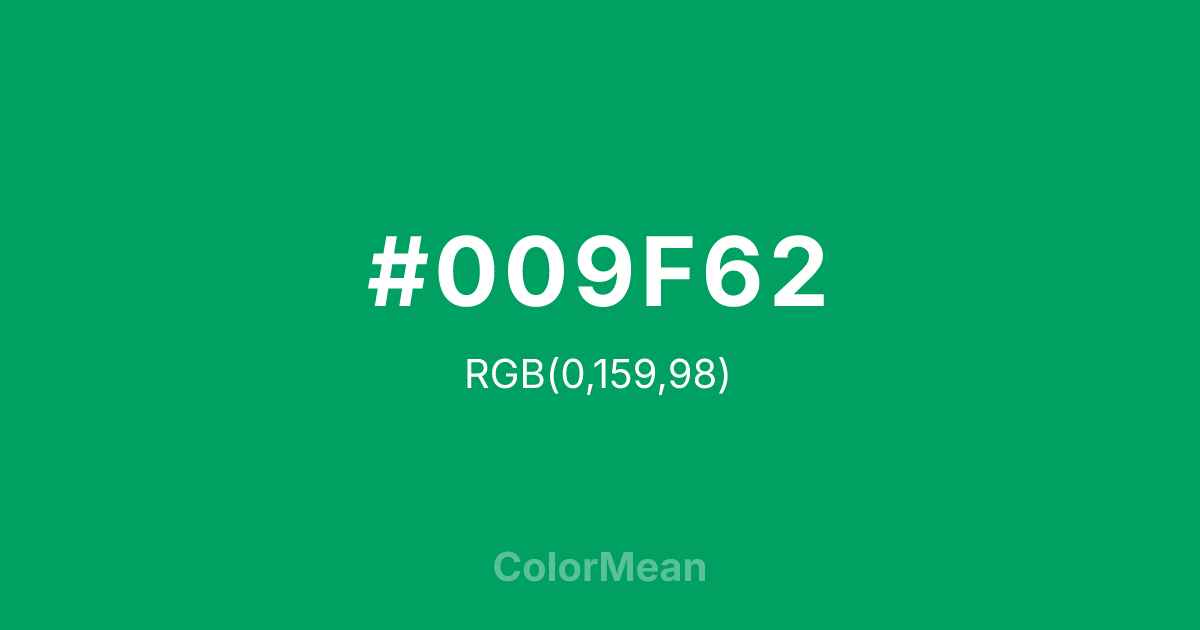 #009F62 color swatch
