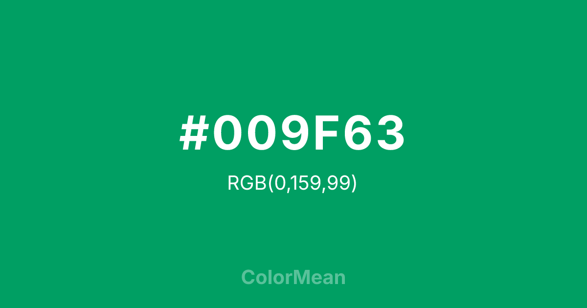 #009F63 color swatch