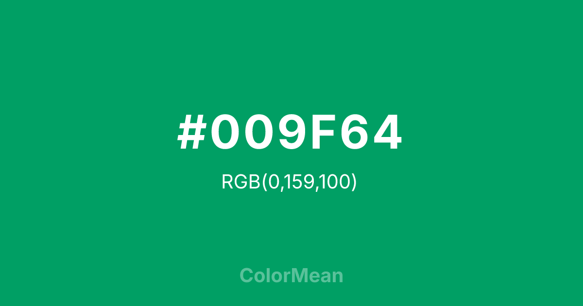 #009F64 color swatch